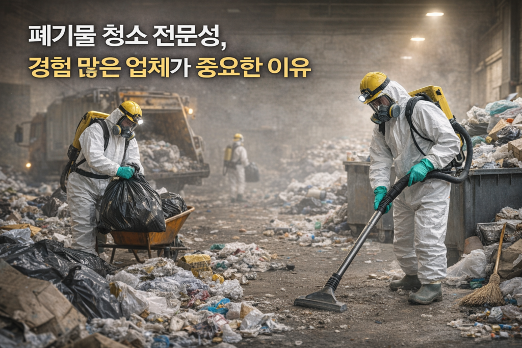 폐기물 청소 전문성, 경험 많은 업체가 중요한 이유