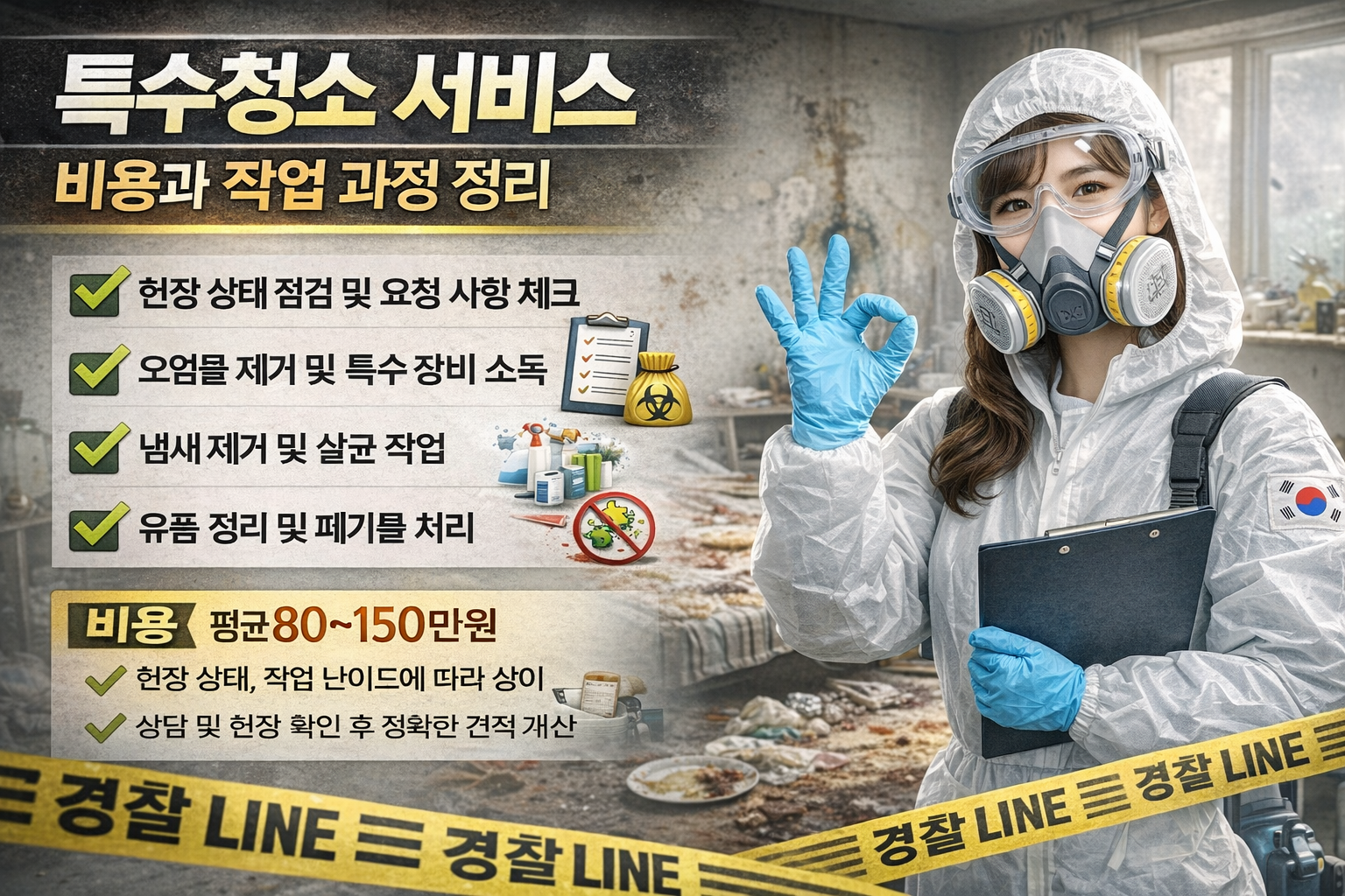 특수청소 서비스 비용과 작업 과정 정리