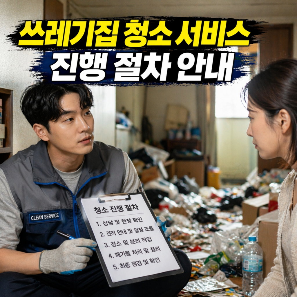 쓰레기집 청소 서비스 진행 절차 안내